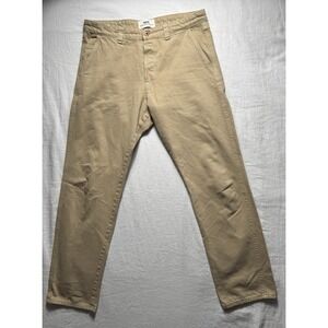 Royal Denim Division Pants Mens 33x32 Beige Khaki Organic Cotton Blend Loose RDD